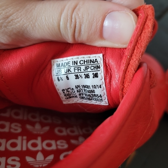 Adidas Stan Smith x Raf Simons Bright Red Sneakers Shoes Men\'s 6.5 Low Top